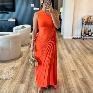 House of Harlow 1960 Vibrant Orange One-Shoulder Dress
